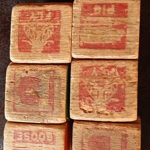 Vintage Wooden Blocks Kids Toys 1940s Americana